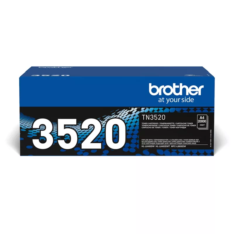 Originalus Brother TN-3520 kasetė su toneriu, 3000 puslapių, juoda