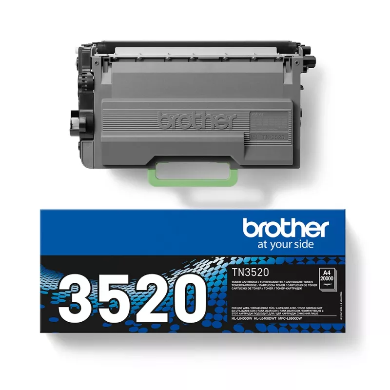 Originalus Brother TN-3520 kasetė su toneriu, 3000 puslapių, juoda