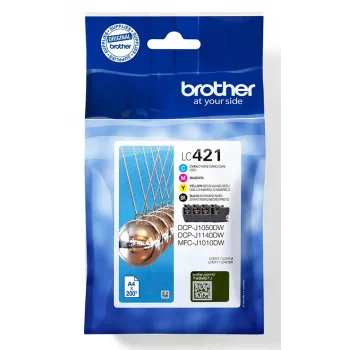 Brother LC-421VAL Originalus rašalo kasetės 4 vnt. (juoda, žydra, rausvai raudona, geltona) standartinė išeiga