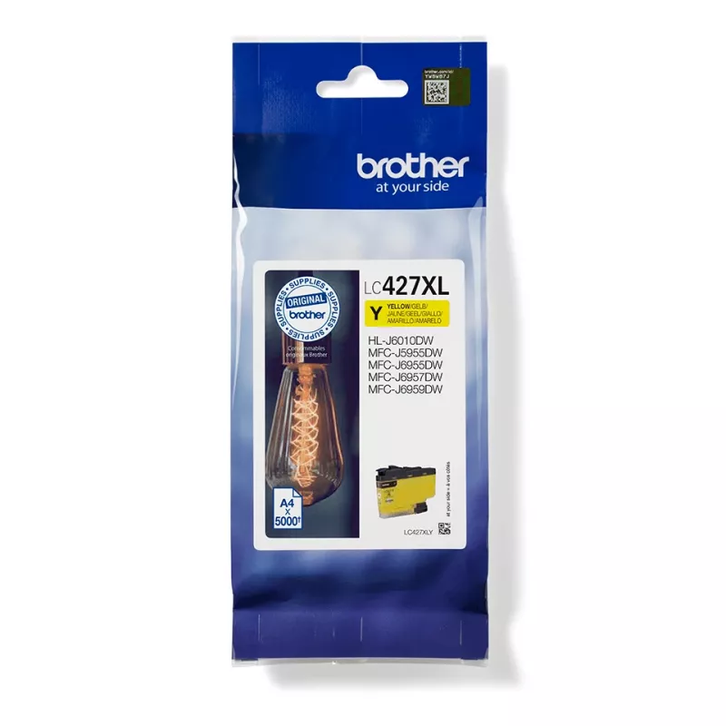 Brother LC-427XLY geltona kasetė 1 vnt. Originali didelės talpos (XL) geltona