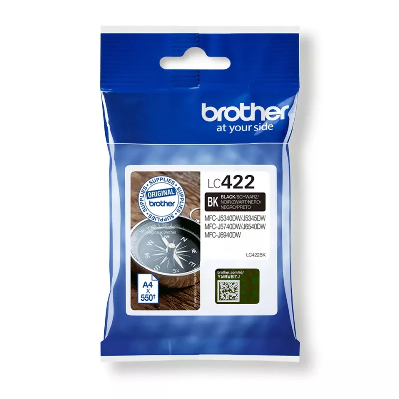 Brother LC422BK originali juoda kasetė, 1 vnt.