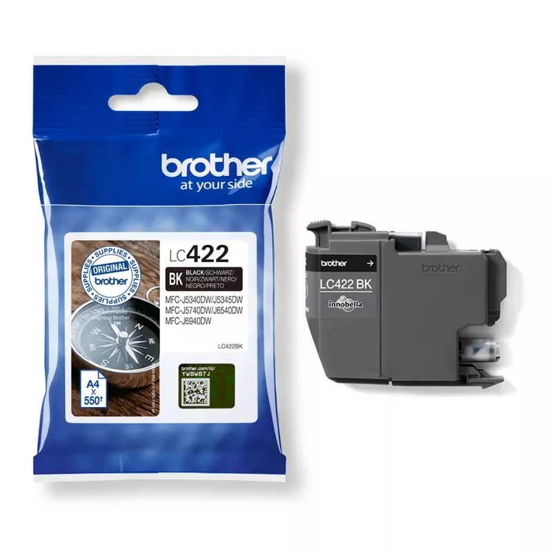 Brother LC422BK originali juoda kasetė, 1 vnt.