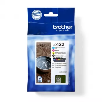 Originalus Brother LC422VAL rašalo kasetės komplektas 4 vnt. Juoda, Žydra, Violetinė, Geltona