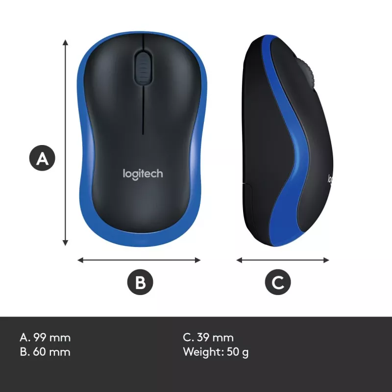Belaidė pelė LOGITECH M185 Mėlyna