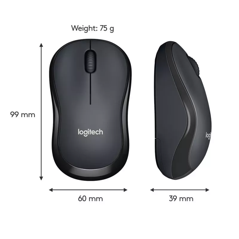 LOGITECH M220 SILENT belaidė pelė juoda
