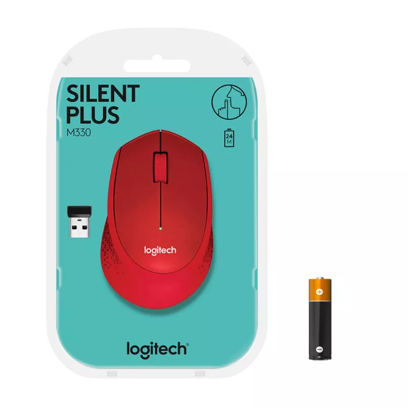 LOGITECH M330 Silent Plus raudona