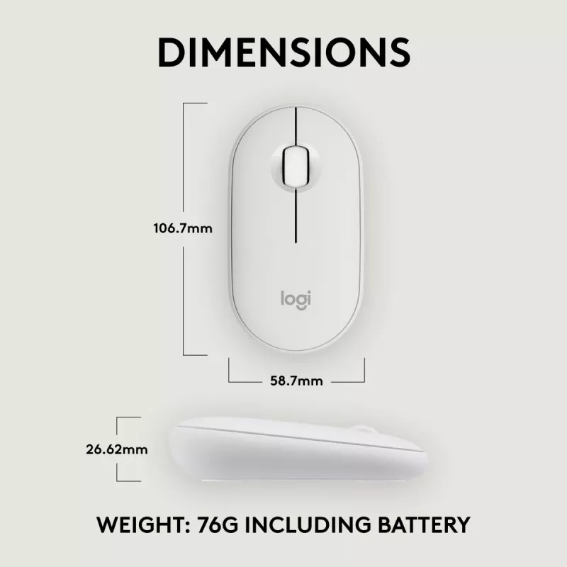 Pelė Logitech M350S balta USB belaidė optinė
