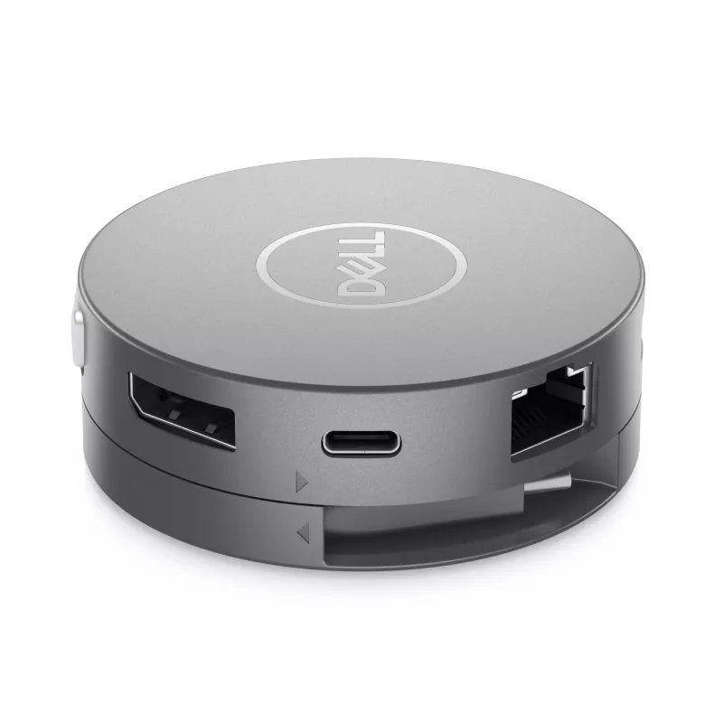 DELL Pro 7-in-1 USB-C kelioninis stotelė - DA310, laidinis, USB 3.2 Gen 2 Type-C, 10/100/1000 Mbit/s, sidabrinis, 3840 x 2160 pikselių
