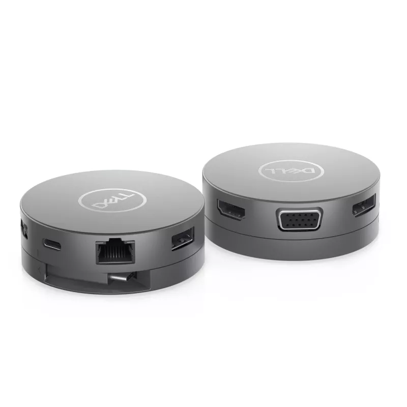 DELL Pro 7-in-1 USB-C kelioninis stotelė - DA310, laidinis, USB 3.2 Gen 2 Type-C, 10/100/1000 Mbit/s, sidabrinis, 3840 x 2160 pikselių