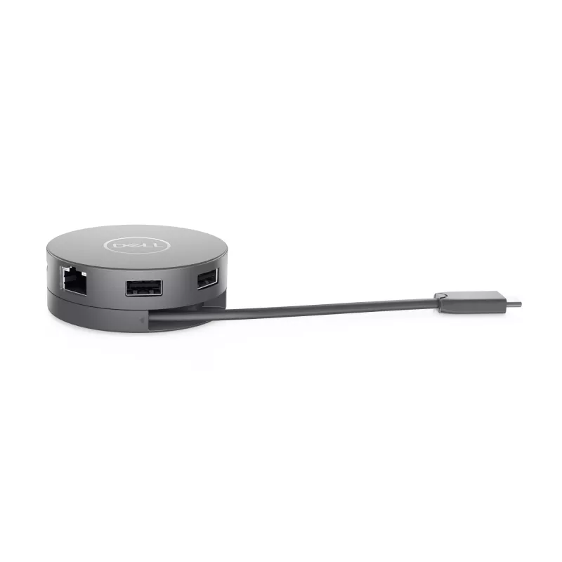 DELL Pro 7-in-1 USB-C kelioninis stotelė - DA310, laidinis, USB 3.2 Gen 2 Type-C, 10/100/1000 Mbit/s, sidabrinis, 3840 x 2160 pikselių