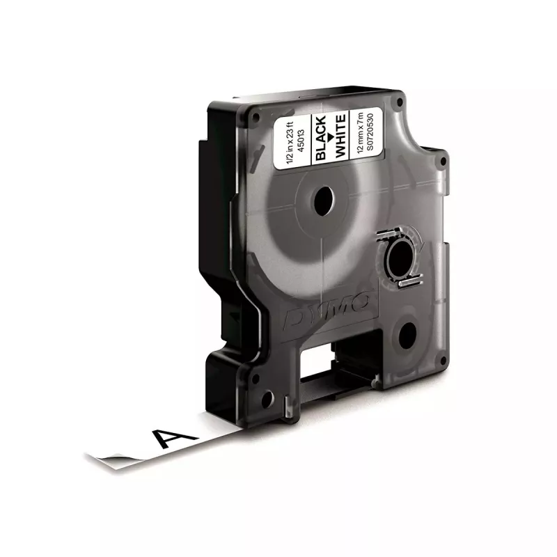 DYMO D1 juosta etiketėms | Juodas tekstas ant baltos juostos | 12 mm x 7 m | Lipni juosta LabelManager etikečių spausdintuvams | Pagaminta Europoje