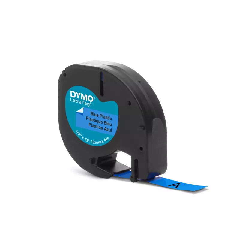 DYMO S0721650 juosta etiketėms LetraTag, 12 mm x 4 m, juoda ant mėlynos