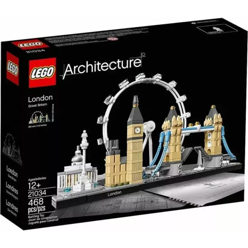 LEGO Architecture London 21034 statybinis rinkinys – 468 dalys, miesto orientyrų modelis