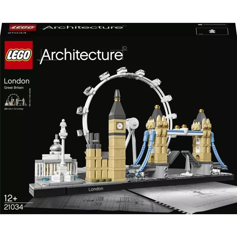 LEGO Architecture London 21034 statybinis rinkinys – 468 dalys, miesto orientyrų modelis