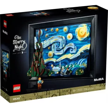 Konstruktorius LEGO 3D replikos modelis Vincentas van Gogas Žvaigždėta naktis, Ideas 21333, 2316 detalių, 18+