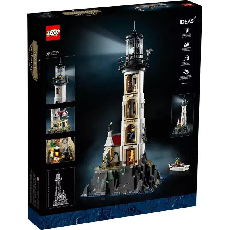 LEGO Ideas motorizuotas švyturio rinkinys 21335 — 2065 dalių, motorizuota šviesa ir sukimosi funkcija, 2 minifigūrėlės