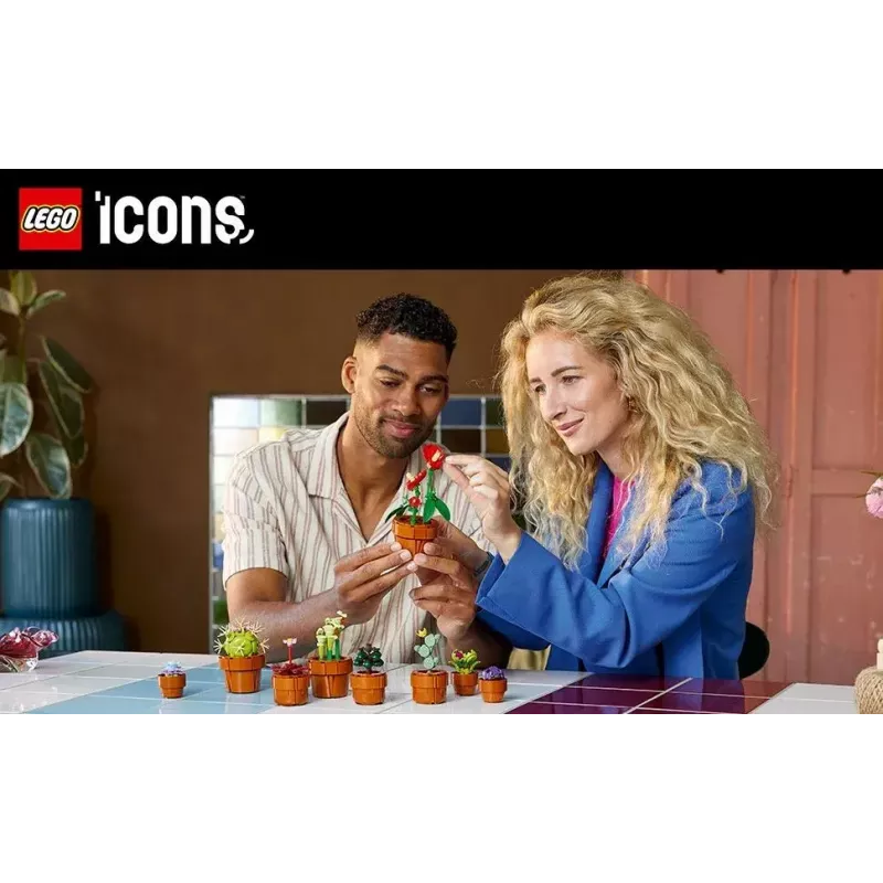 LEGO Icons Mini Plants rinkinys 10329 – 9 mažų augalų modelių, 758 dalių, nuo 18 metų