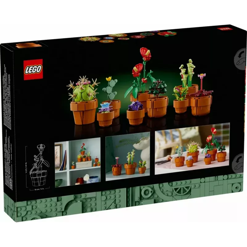 LEGO Icons Mini Plants rinkinys 10329 – 9 mažų augalų modelių, 758 dalių, nuo 18 metų