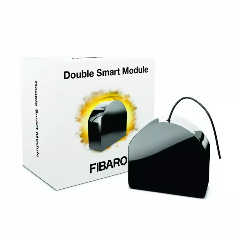 Relės modulis Fibaro FGS-224 2 kanalų Z-Wave Plus, 100–240V AC, 9.5A, juodas