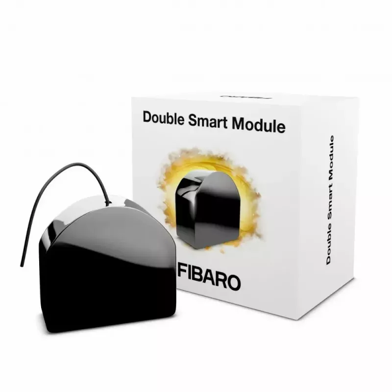 Relės modulis Fibaro FGS-224 2 kanalų Z-Wave Plus, 100–240V AC, 9.5A, juodas