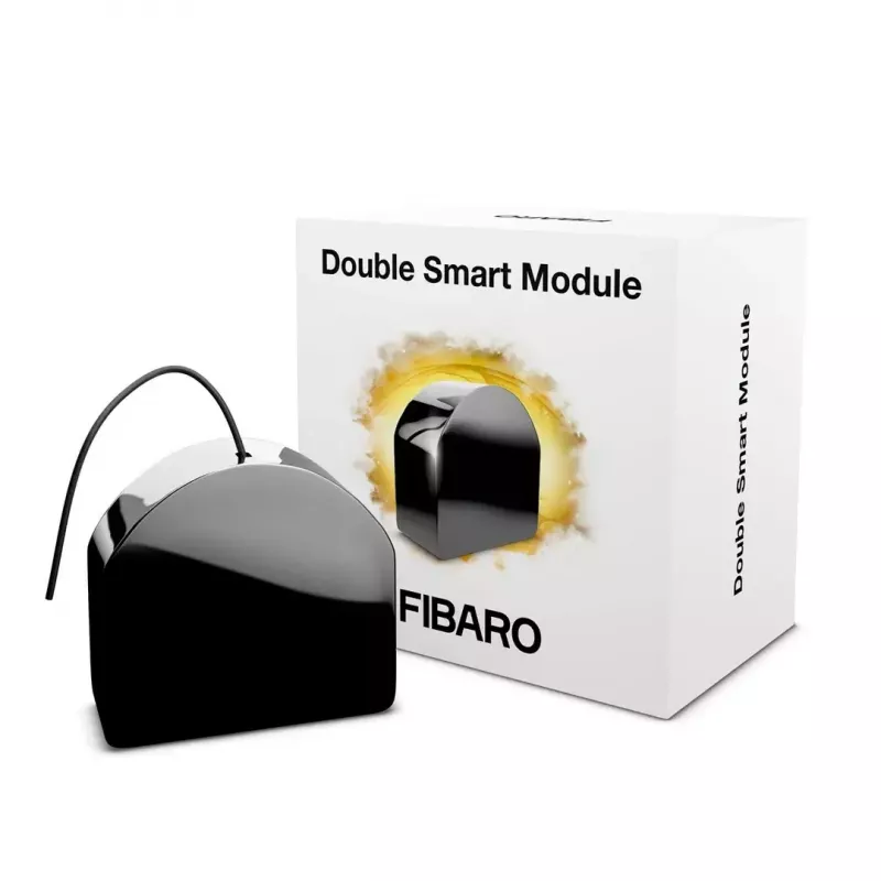 Relės modulis Fibaro FGS-224 2 kanalų Z-Wave Plus, 100–240V AC, 9.5A, juodas