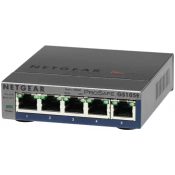 NETGEAR GS105E-200PES tinklo jungiklis valdomas L2/L3 Gigabit Ethernet (10/100/1000) Pilka