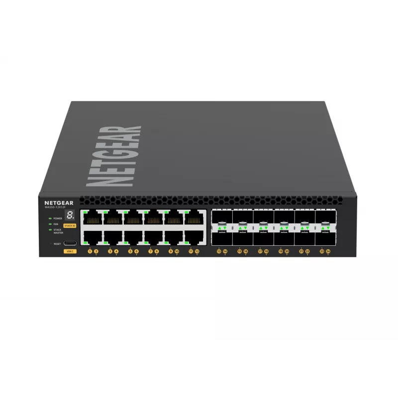 NETGEAR M4350-12X12F valdomas L3 10G Ethernet (100/1000/10000) 1U juodas
