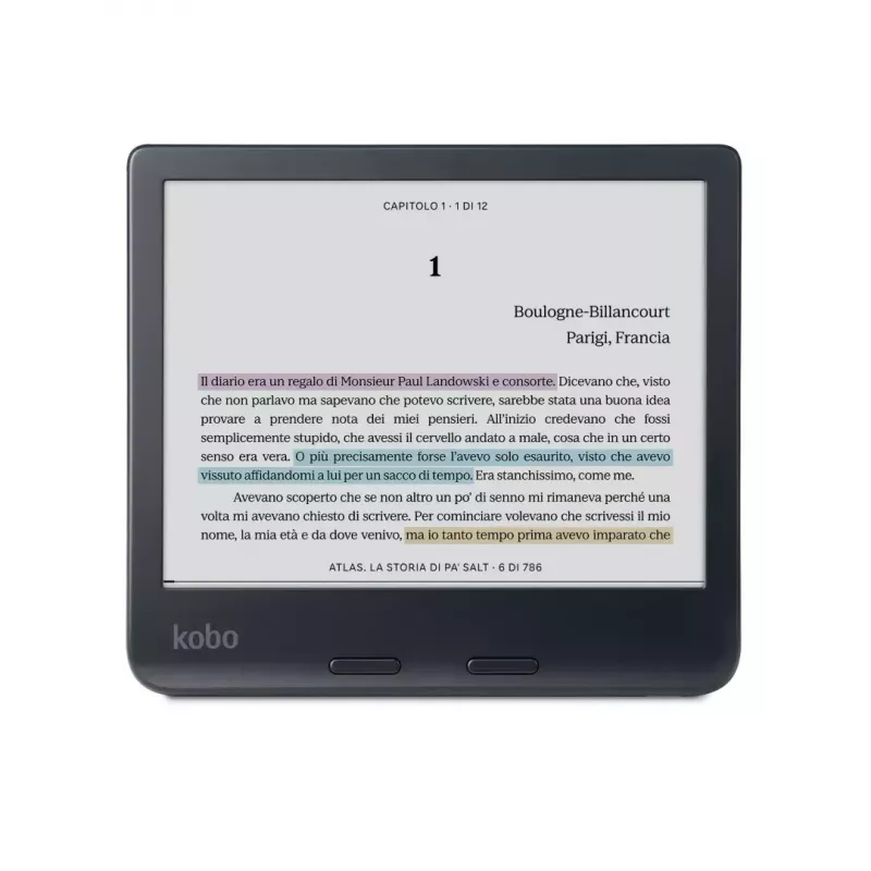 Kobo N428-KU-BK-K-BU 32 GB Wi-Fi 7 colių E Ink Kaleido spalvotas el. knygų skaitytuvas