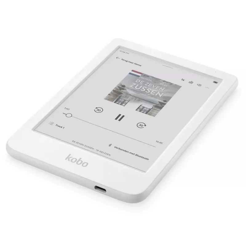 E. knygų skaitytuvas Kobo Clara Colour N367 – 6 colių E Ink Kaleido jutiklinis ekranas, 16 GB, Wi‑Fi, Bluetooth, baltas