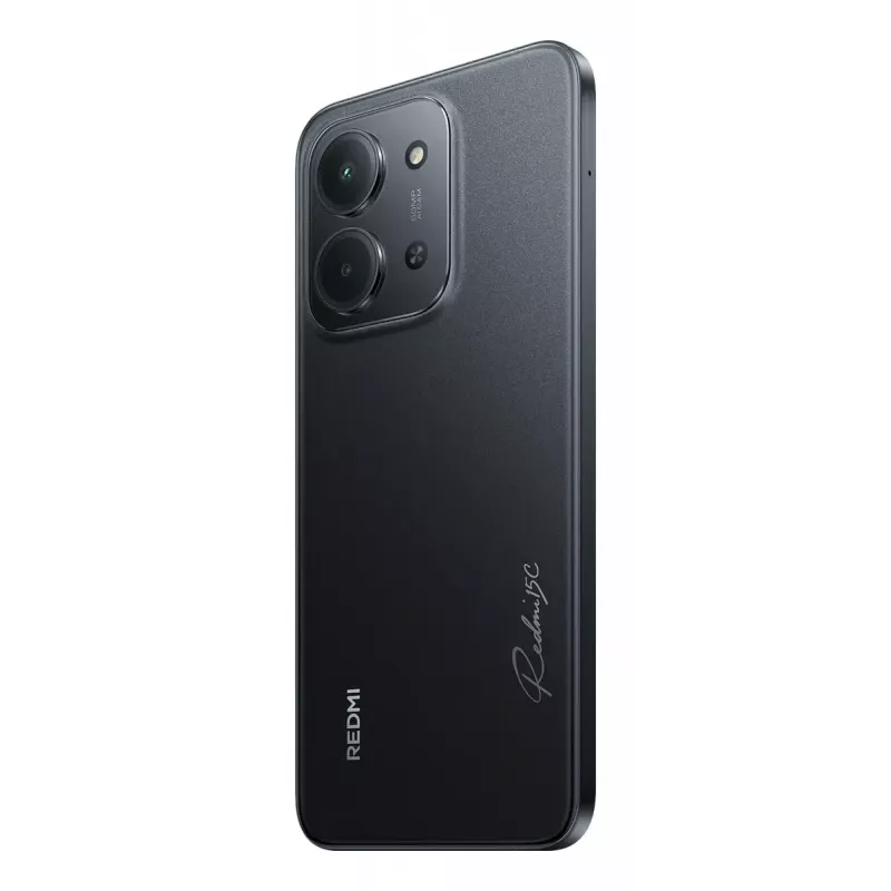 Išmanusis telefonas Xiaomi Redmi 15C 6,9 colio 4 GB RAM 256 GB atminties, MediaTek Helio G81-Ultra, 50 MP dviguba kamera, 6000 mAh, IP64, Juoda