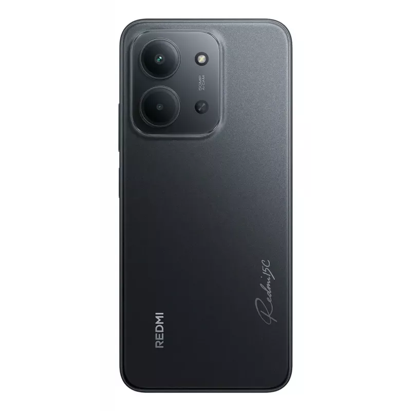Išmanusis telefonas Xiaomi Redmi 15C 6,9 colio 4 GB RAM 256 GB atminties, MediaTek Helio G81-Ultra, 50 MP dviguba kamera, 6000 mAh, IP64, Juoda