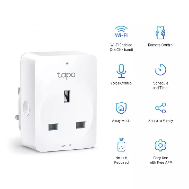 TP-Link Tapo Mini Smart Wi-Fi Kištukinis Lizdas P100