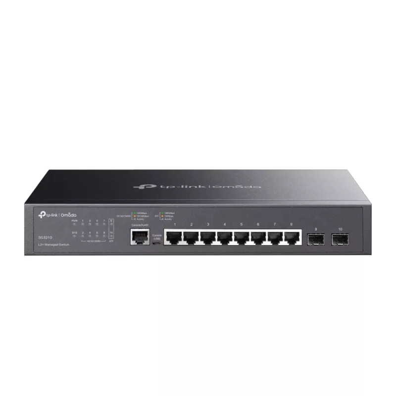 TP-Link Omada 8 prievadų Gigabit L2+ valdomas jungiklis su 2 SFP lizdais