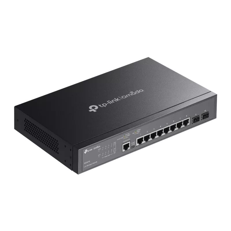 TP-Link Omada 8 prievadų Gigabit L2+ valdomas jungiklis su 2 SFP lizdais