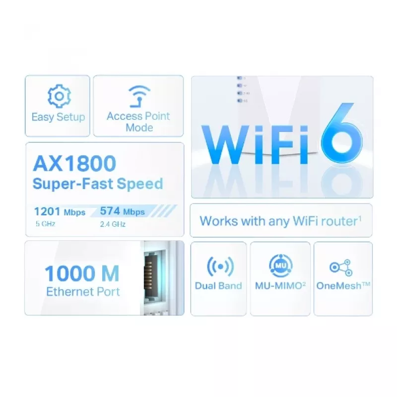 Tinklo siųstuvas-imtuvas TP-Link AX1800 Wi-Fi 6