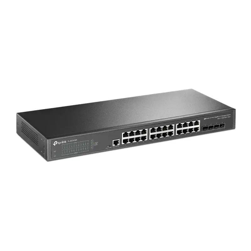TP-Link Omada 24 prievadų Gigabit L2+ valdomas jungiklis su 4 10GE SFP+ lizdais