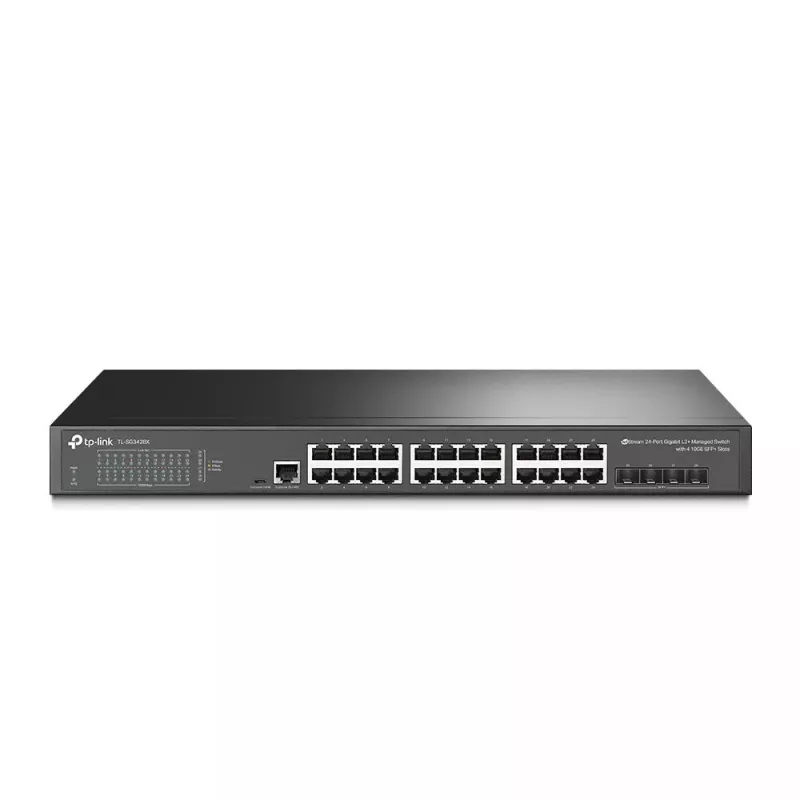TP-Link Omada 24 prievadų Gigabit L2+ valdomas jungiklis su 4 10GE SFP+ lizdais