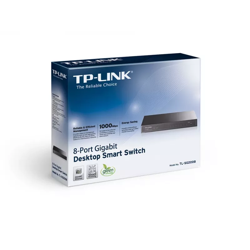 TP-Link JetStream 8 prievadų Gigabit valdomas tinklo jungiklis