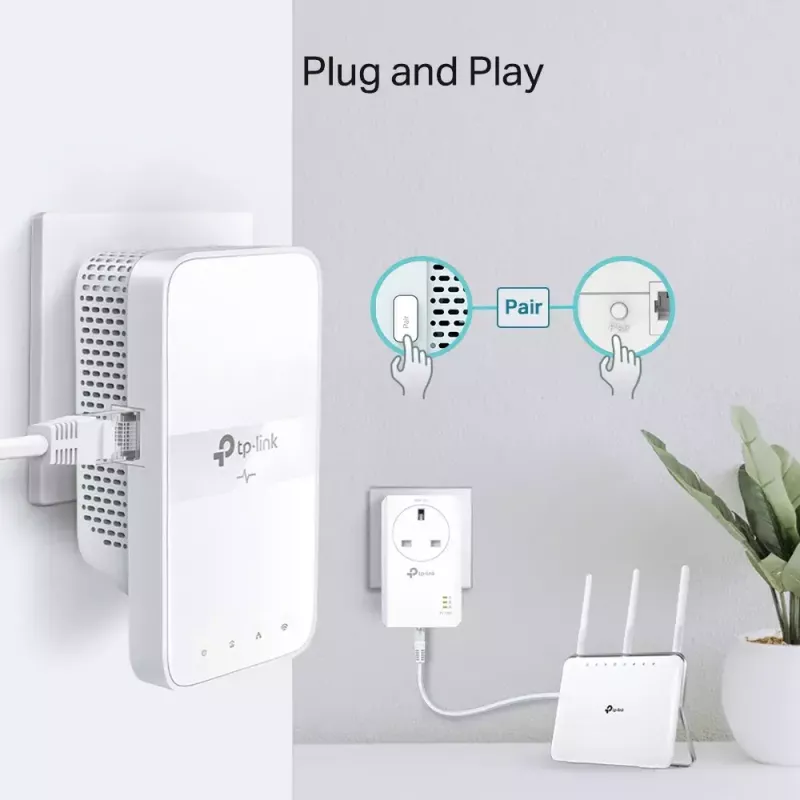 TP-Link TL-WPA7617 KIT PowerLine tinklo adapteris 1200 Mbit/s Ethernet LAN Wi-Fi Baltas 2 vnt.