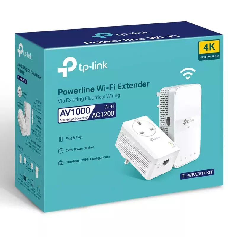 TP-Link TL-WPA7617 KIT PowerLine tinklo adapteris 1200 Mbit/s Ethernet LAN Wi-Fi Baltas 2 vnt.