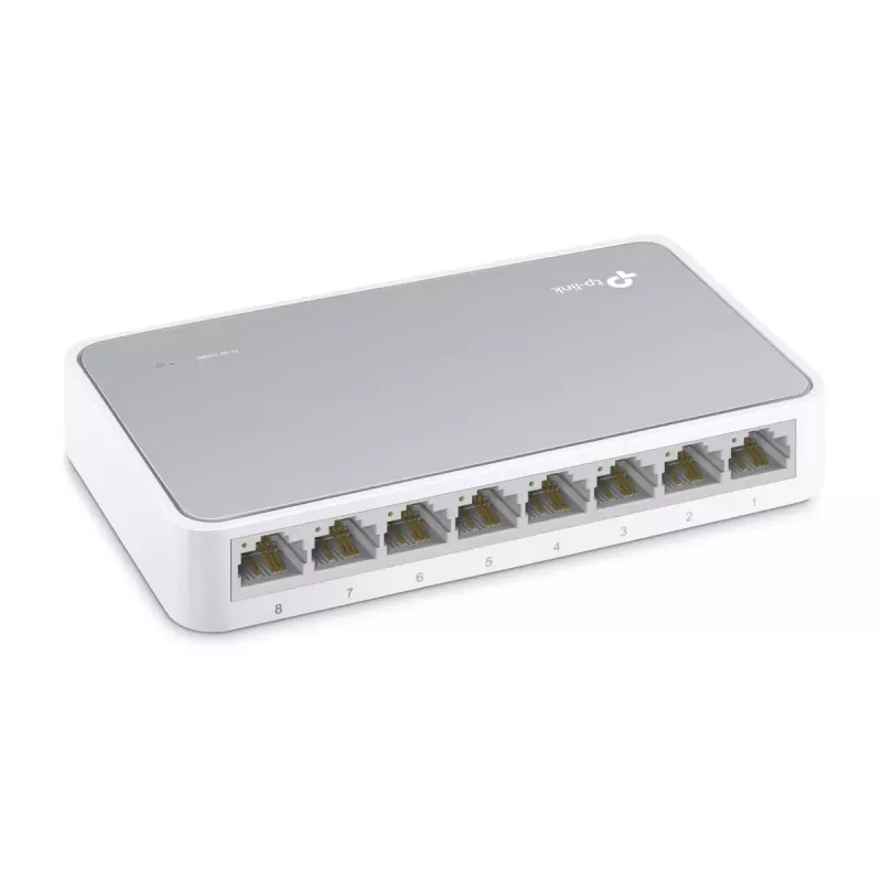 TP-Link TL-SF1008D Nereguliuojamas Fast Ethernet (10/100) jungiklis, baltas