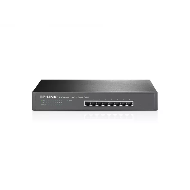 Nevaldomas jungiklis TP-Link TL-SG1008, 8 prievadų Gigabit Ethernet, 16 Gbit/s