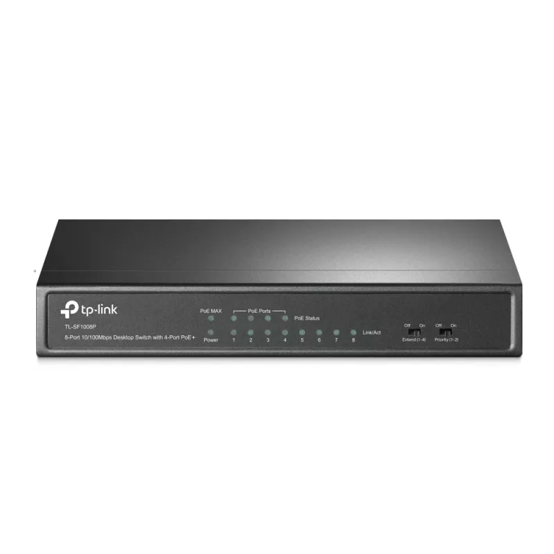 Nevaldomas jungiklis TP-Link TL-SF1008P 8 prievadų 10/100Mbps su PoE