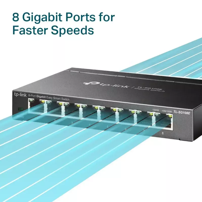 Valdomas jungiklis TP-Link TL-SG108E 8 prievadų Gigabit Easy Smart Switch