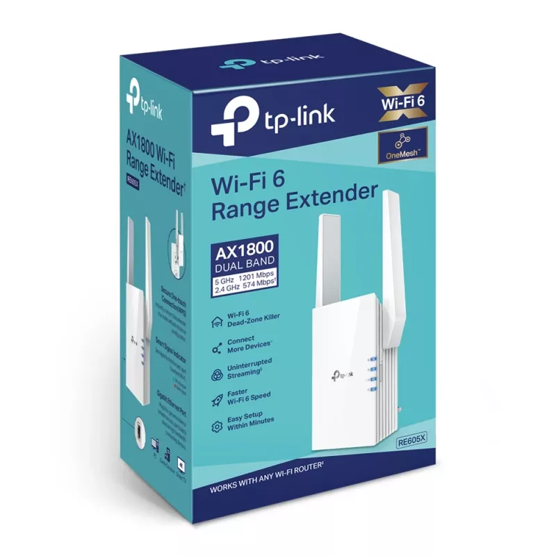 TP-Link RE605X AX1800 WiFi 6 tinklo stiprintuvas
