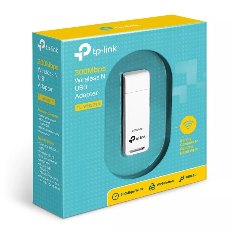 TP-Link TL-WN821N belaidžio tinklo adapteris USB, 300 Mbit/s