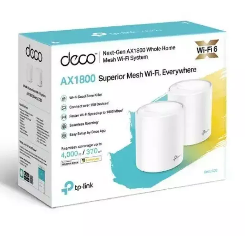 TP-Link AX1800 Viso namo „Mesh“ Wi-Fi 6 sistema, 2 vnt. rinkinys