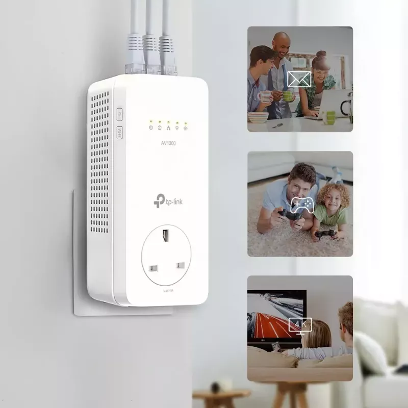 TP-Link TL-WPA8631P PowerLine tinklo adapteris 300 Mbit/s Ethernet LAN Wi-Fi Baltas 1 vnt.