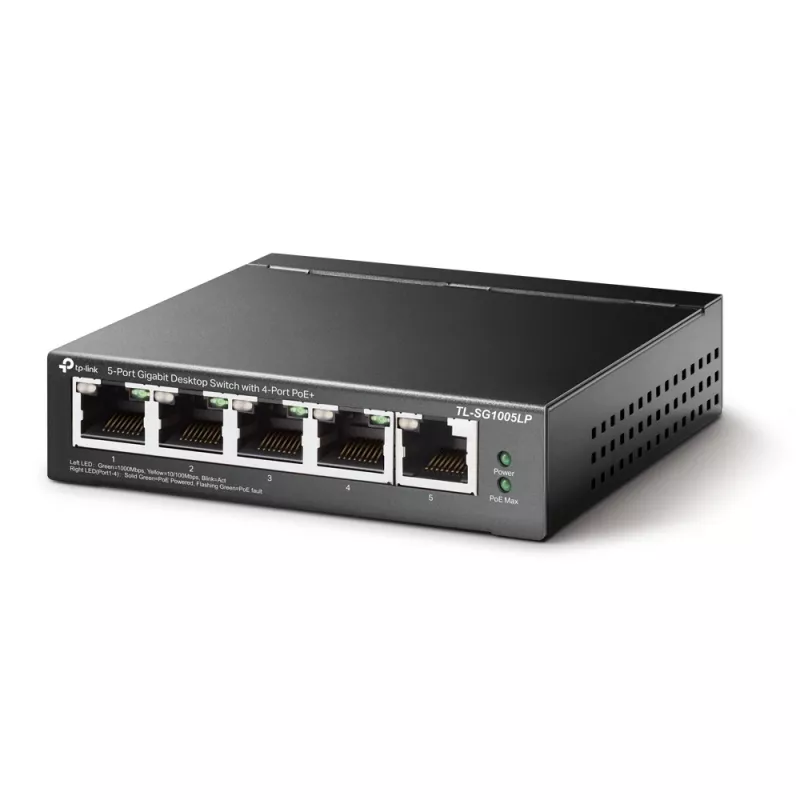 TP-Link TL-SG1005LP tinklo jungiklis nevaldomas Gigabit Ethernet (10/100/1000) Maitinimas per Ethernet (PoE) Juodas