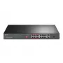 TP-Link TL-SL1218P – 16 prievadų 10/100 Mbps + 2 prievadų Gigabit PoE+ jungiklis su 150 W biudžetu